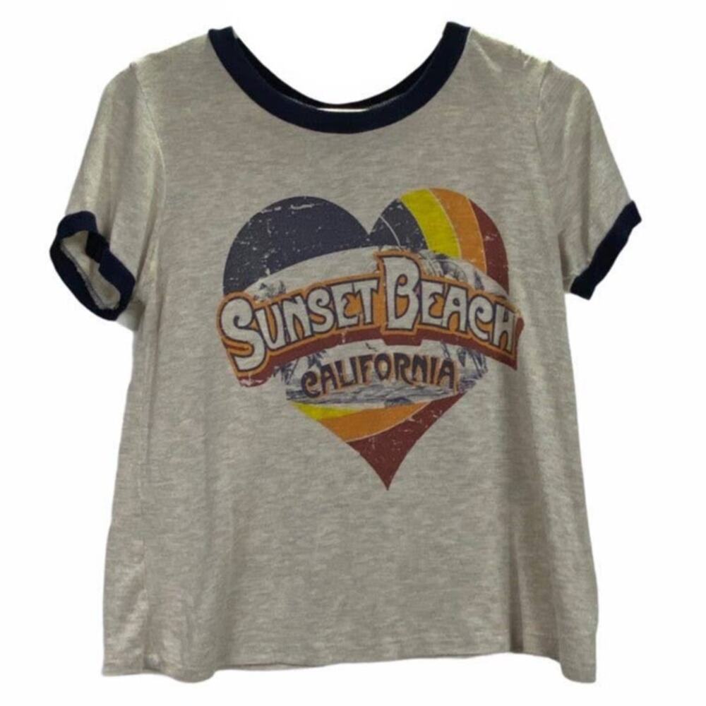 70's Style Vintage Inspired Sunset Beach California Graphic Tee Shirt - Picture 2 of 10